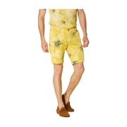 Mason's Herr Blommig Cargo Bermuda Shorts Yellow, Herr