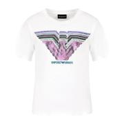 Emporio Armani Dam Jersey Bomull T-shirt Vit White, Dam