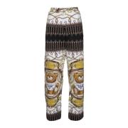 Moschino Wide Trousers Multicolor, Dam