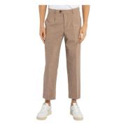 Amaránto Cropped Trousers Beige, Herr