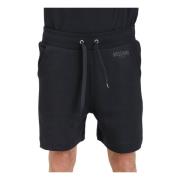 Moschino Svart Logo Patch Shorts Black, Herr