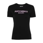 Just Cavalli Svart Logotyp T-shirt och Polo Black, Dam
