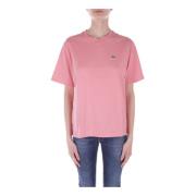 Lacoste Rosa Logo Front T-shirt Pink, Dam