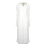 Jucca Lång silkesklänning med koreanska knappar White, Dam
