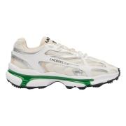 Lacoste Vit Grön Läder Sneakers White, Dam
