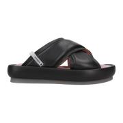 Premiata Mjuka kil sandaler med vadderad nappa Black, Dam