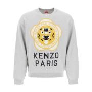 Kenzo Mysig Stickad Tröja Pullover Gray, Herr