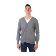 Daniele Alessandrini Stickad Cardigan Sweater Gray, Herr