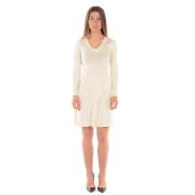 Liu Jo Elegant Svart Midi Klänning Beige, Dam