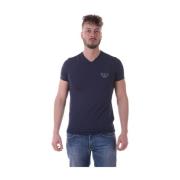 Armani Jeans Casual Logo Print Top Blue, Herr