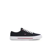 Tommy Jeans Blå Canvas Sneakers - Core Corporate Black, Dam