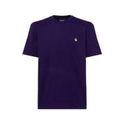 Carhartt Wip Borstad Bomull Logo T-shirt Purple, Herr