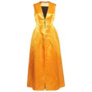 Dior Vintage Pre-owned Satin klnningar Orange, Dam