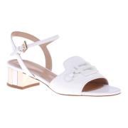 Baldinini Sandal in white tumbled leather White, Dam