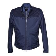 Baldinini Down jacket in navy blue fabric Blue, Herr