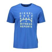 Diesel Blå Herr T-shirt med korta ärmar Blue, Herr