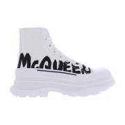 Alexander McQueen Slick Written Logo Sneakers White, Herr