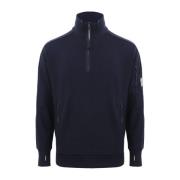 C.p. Company Herr Diagonal Raised StandCol Blå Sweatshirt Blue, Herr