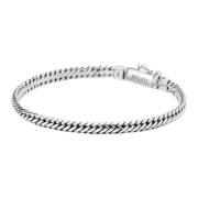 Nialaya Men`s Sterling Silver 4mm Chain Bracelet Gray, Herr