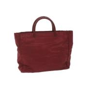 Prada Vintage Pre-owned Nylon handvskor Red, Dam