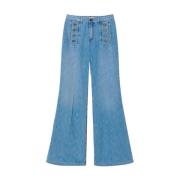 Twinset Wide Jeans Blue, Dam