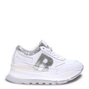 Rucoline Läder Glitter Sneakers Vit Silver White, Dam