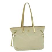 Prada Vintage Pre-owned Tyg axelremsvskor Beige, Dam