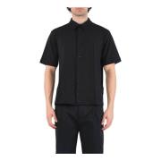 Paolo Pecora Jersey Skjorta med Framknäppning Black, Herr