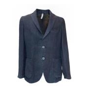 0-105 Elegant Blå Linne Herr Blazer Blue, Herr