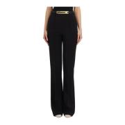 Elisabetta Franchi Wide Trousers Black, Dam