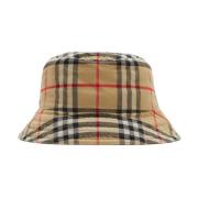 Burberry Vintage Check Bomull Bucket Hat Beige, Herr