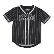 Karl Kani Pinstripe Baseball Shirt med knappar Black, Herr