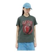 Ganni T-Shirts Blue, Dam