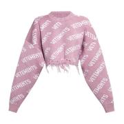 Vetements Beskuren tröja med logotyp Pink, Dam