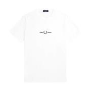 Fred Perry Broderad T-shirt för män White, Herr