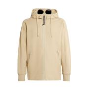 C.p. Company Beige Zip-up Huvtröja med Glasögon Beige, Herr