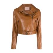 Twinset Leather Jackets Brown, Dam