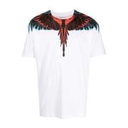 Marcelo Burlon Vit Icon Wings Casual T-Shirt White, Herr