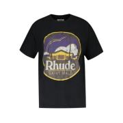 Rhude Saint Malo Svart Bomull T-shirt Black, Herr