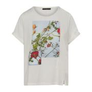 High Blommig Konstnär T-shirt med Band Detalj White, Dam