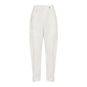High Wide Trousers White, Dam