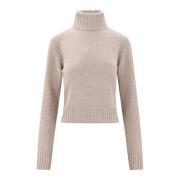 Ami Paris Cashmere Blandad Turtlenecktröja Beige, Dam