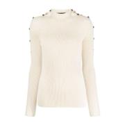 Proenza Schouler Beige Rib Turtleneck Sweater Beige, Dam