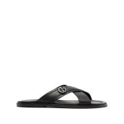 Giorgio Armani Flat Sandals Black, Herr