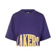 New Era LA Lakers NBA Team Crop T-shirt Purple, Dam