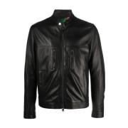Etro Leather Jackets Black, Herr