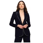 Kocca Blazer med kontrastkant Blue, Dam