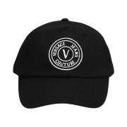 Versace Jeans Couture Svart Bomull Logo Keps Black, Herr