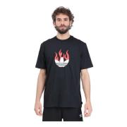 Adidas Originals Svart Flames Logo T-shirt Black, Herr
