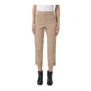 Dondup Cropped Trousers Beige, Dam
